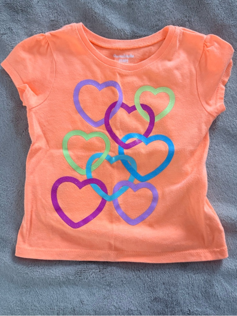 Bandolino Orange Short-Sleeve Tee with Multi-Color Hearts